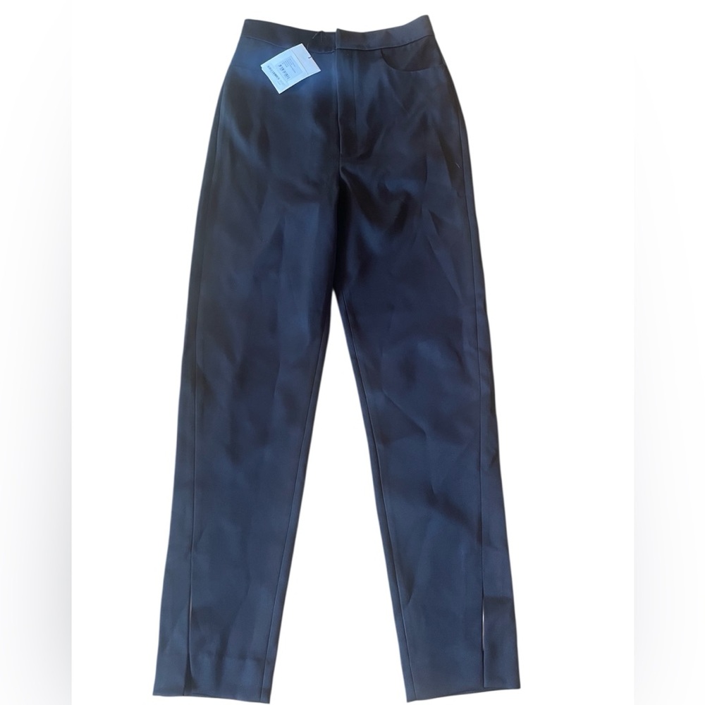 Twisted seam trousers with slit black